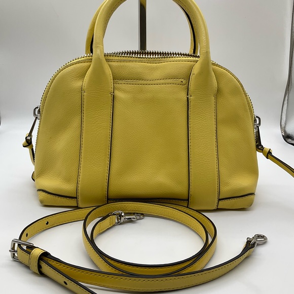 COACH BLEECKER MINI PRESTON LEMON YELLOW PEBBLED LEATHER SATCHEL - Picture 2 of 12